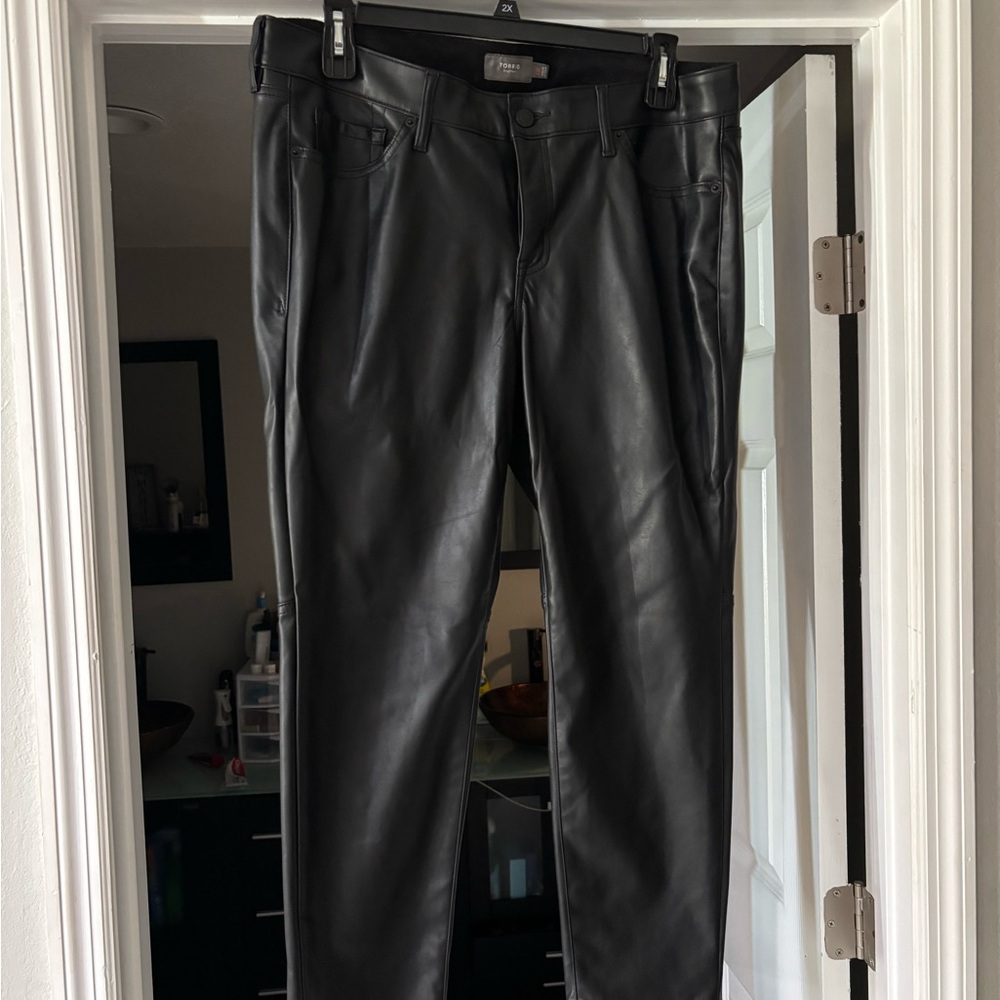 Torrid Black Faux Leather Trousers